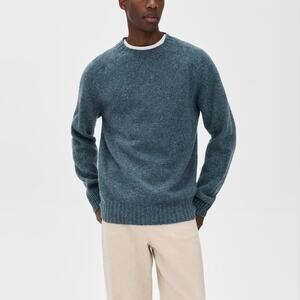 Howlin' Terry Scottish Wool Denim Storm Sweater Small NEW Blue Crewneck Pullover